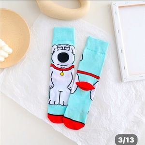 Family Guy Brian Cartoon Crew Socks New
